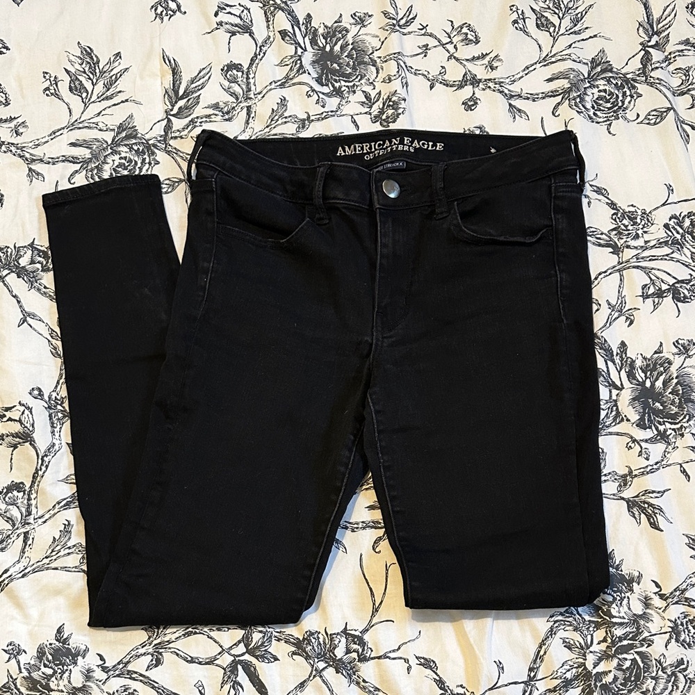 American Eagle Outfitters Black Skinny Jeans - High-Rise Stretch